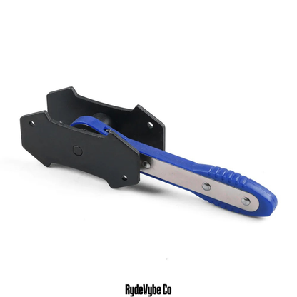 Black and blue tool with metallic handle on a white background, featuring 'RydeVybe Co' branding.